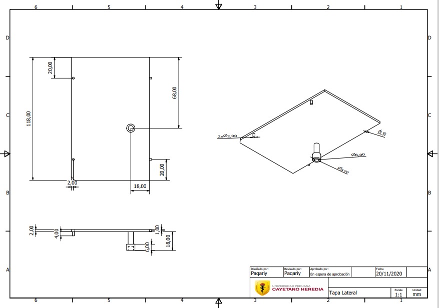 Plano de la tapa